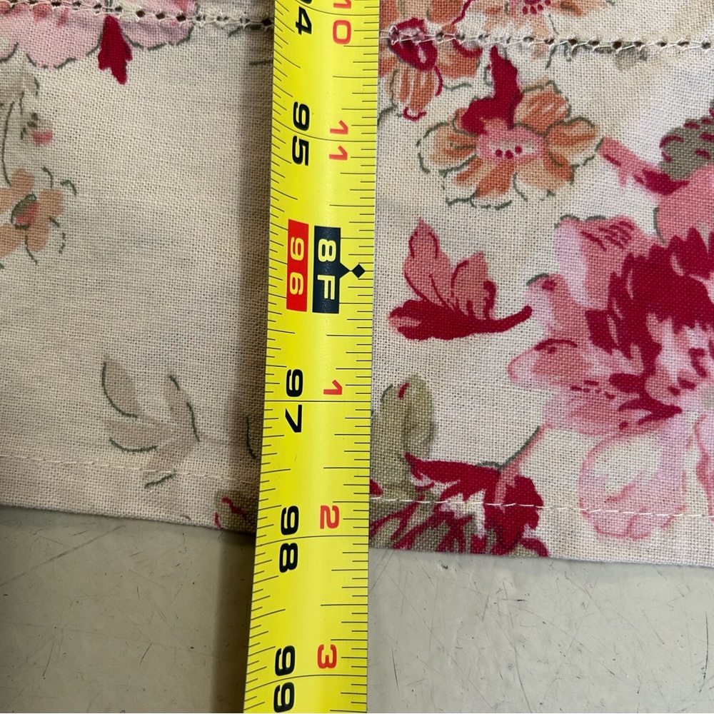 Floral Tea Stained Tablecloth with Red and Pink Accents #0215264 - Picture 8 of 9